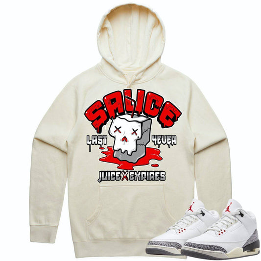 White Cement 3s Hoodie - Jordan 3 Reimagined 3s Hoodie - Red Sauce