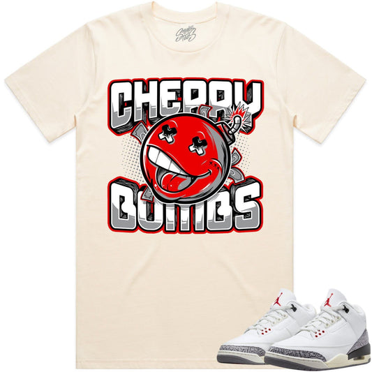White Cement 3s Shirt - Jordan Retro 3 Reimagined Shirt - Cherry Bombs