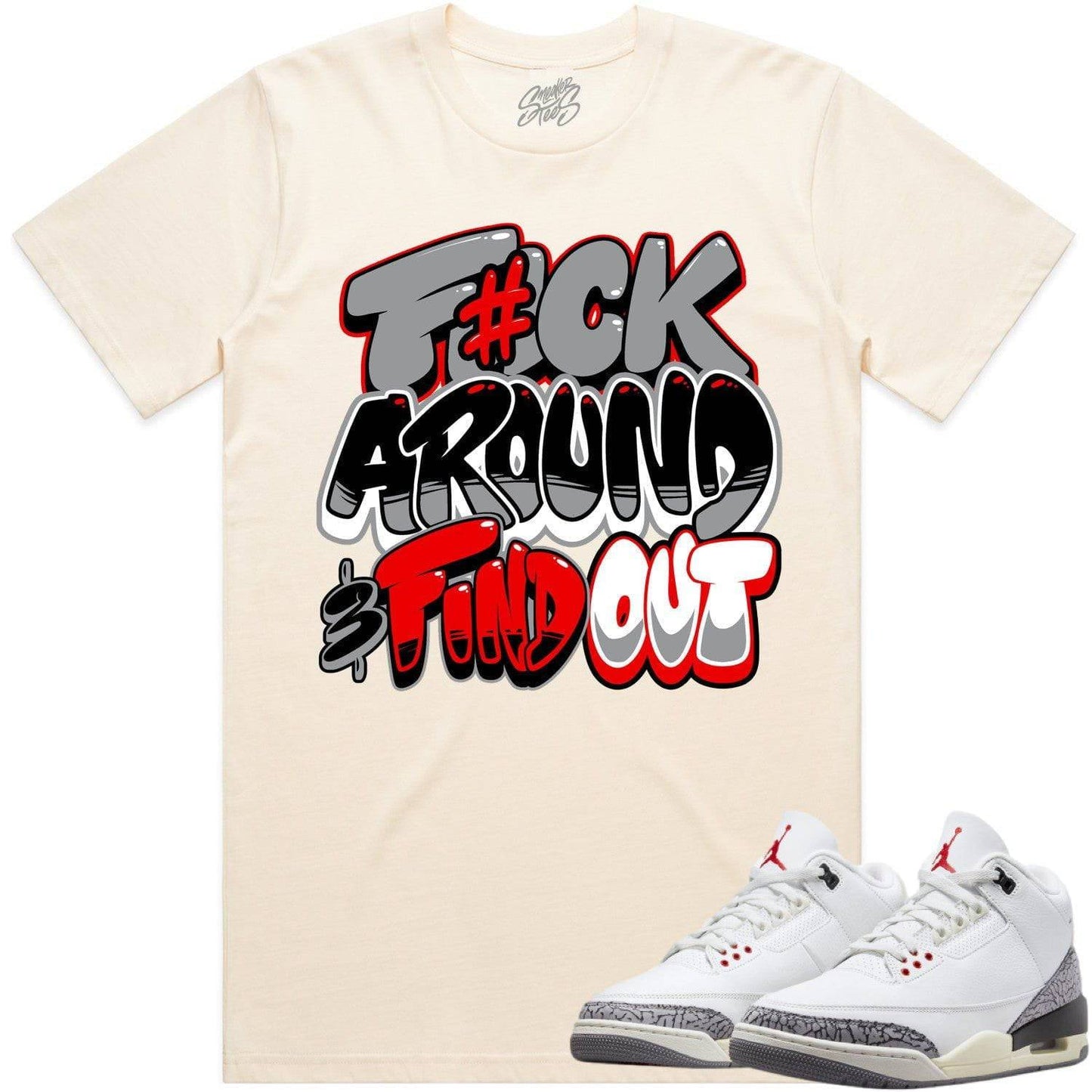 White Cement 3s Shirt - Jordan Retro 3 Reimagined Shirt - F#CK