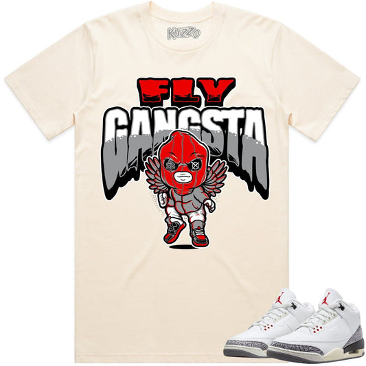 White Cement 3s Shirt - Jordan Retro 3 Reimagined Shirt - Fly Gangsta