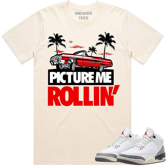 White Cement 3s Shirt - Jordan Retro 3 Reimagined Shirt - Red Picture