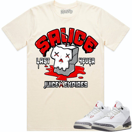 White Cement 3s Shirt - Jordan Retro 3 Reimagined Shirt - Red Sauce