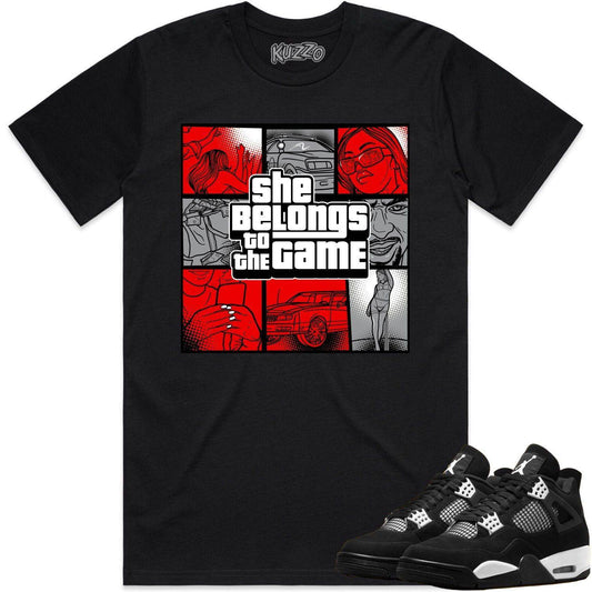 White Thunder 4s Shirt - Jordan 4 White Thunder Shirts - Belong Game