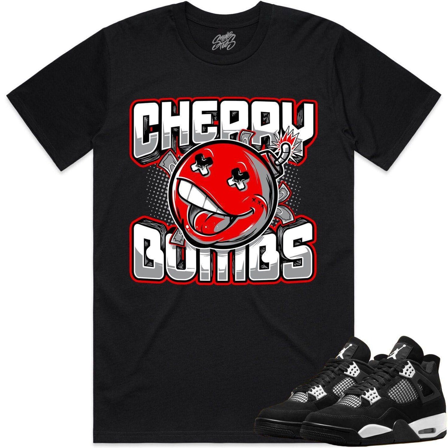 White Thunder 4s Shirt - Jordan 4 White Thunder Shirts - Cherry Bombs