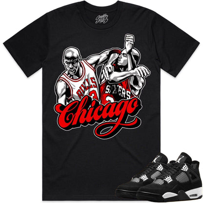 White Thunder 4s Shirt - Jordan 4 White Thunder Shirts - Chicago