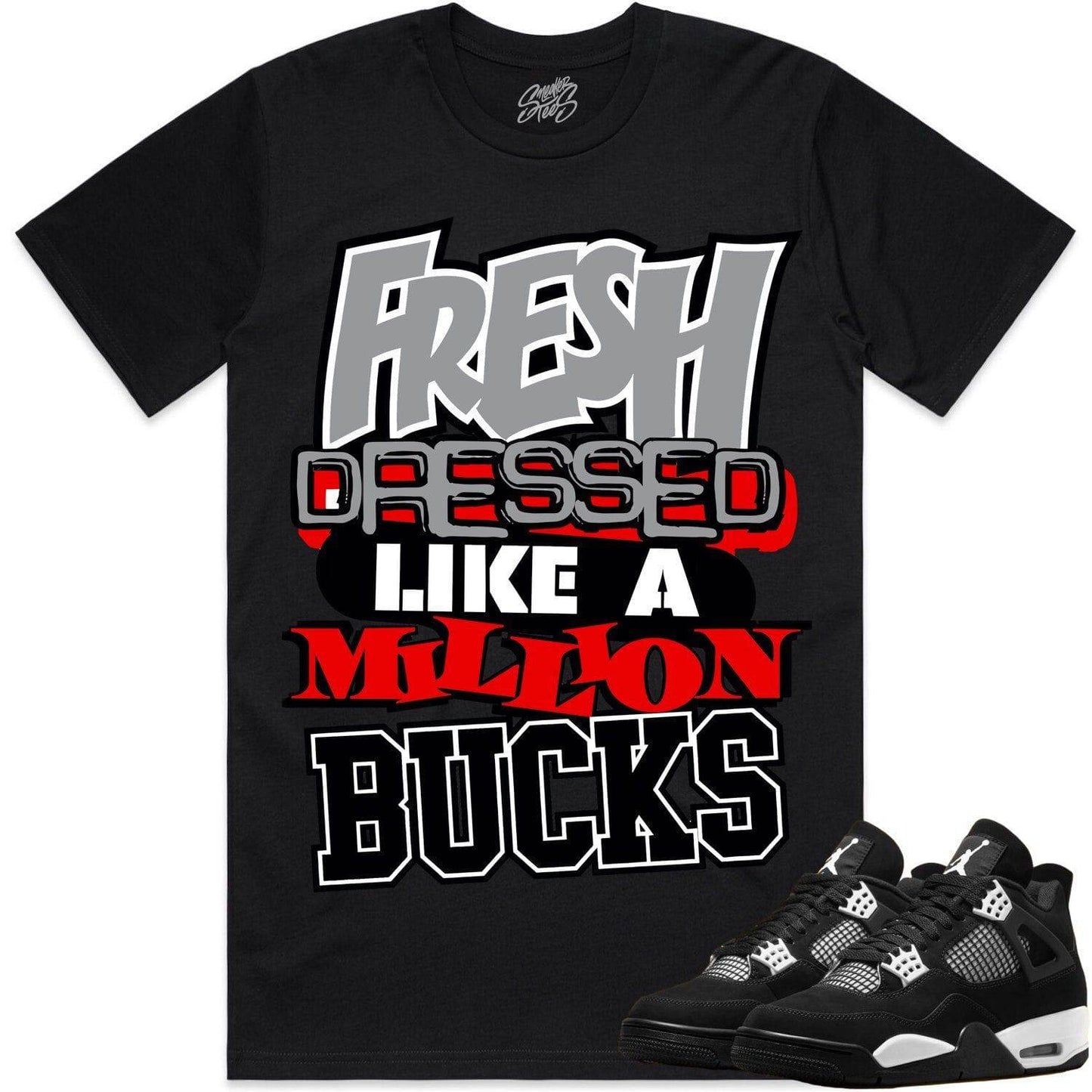 White Thunder 4s Shirt - Jordan 4 White Thunder Shirts - Million Bucks