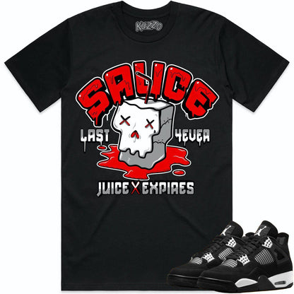 White Thunder 4s Shirt - Jordan 4 White Thunder Shirts - Sauce