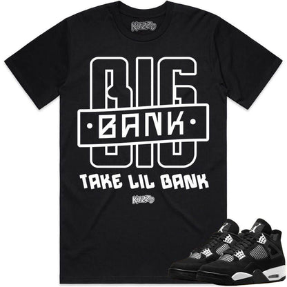 White Thunder 4s Shirts - Jordan Retro 4 Sneaker Tees - Big Bank