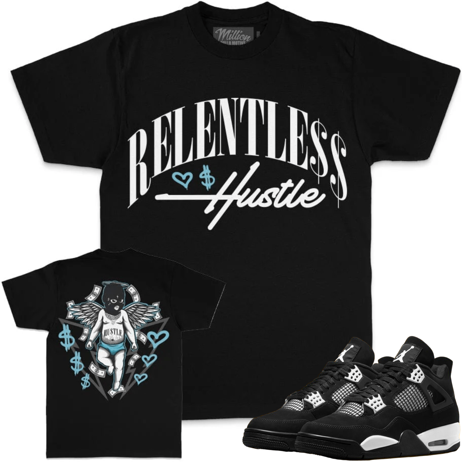 Jordan 4 White Thunder 4s Shirt to Match RELENTLESS HUSTLE XGear101