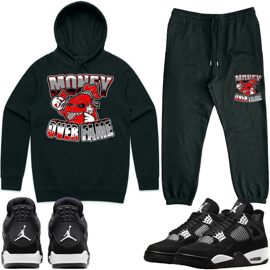 White Thunder 4s Sneaker Outfits - Hoodie and Jogger Set - Fame