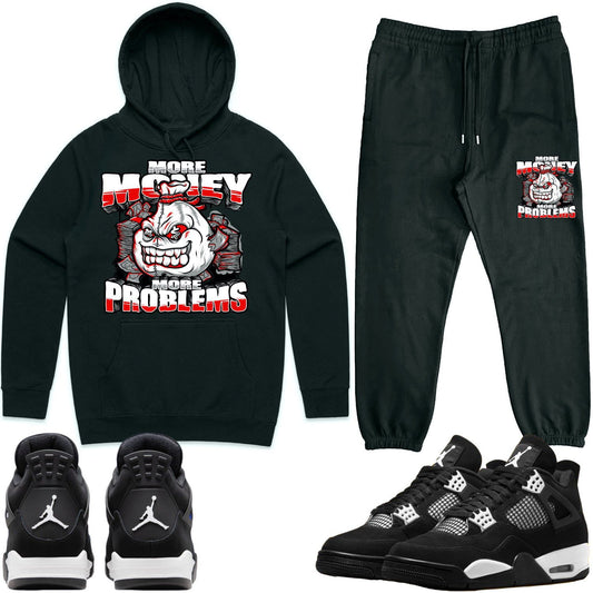 White Thunder 4s Sneaker Outfits - Hoodie and Jogger Set - Problems