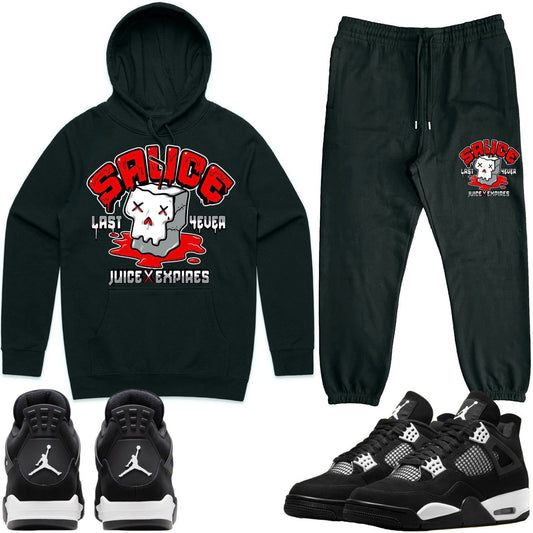 White Thunder 4s Sneaker Outfits - Hoodie and Jogger Set - Sauce