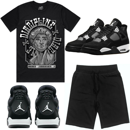 White Thunder 4s Sneaker Outfits -Shirt and Shorts - Discipline