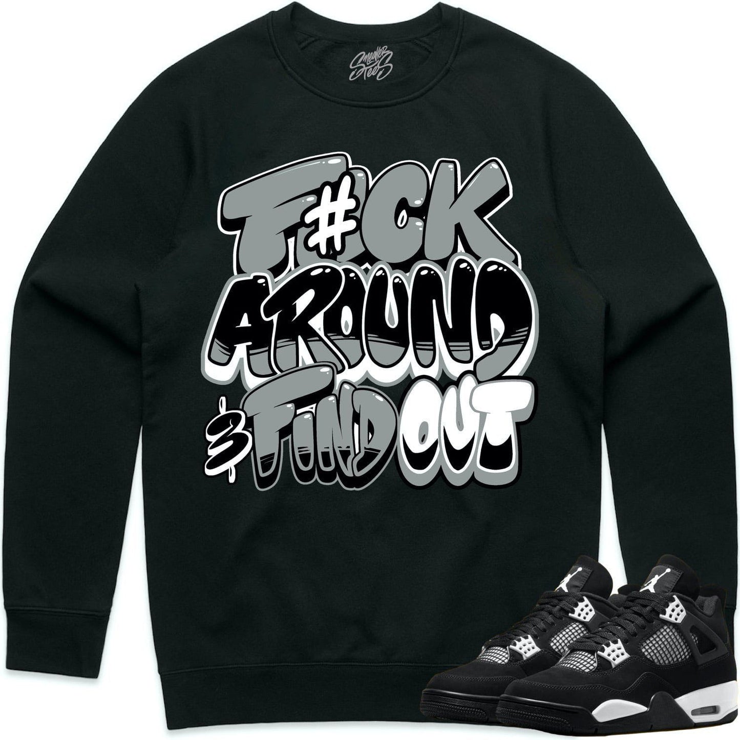 White Thunder 4s Sweater - Jordan 4 White Thunder Crewnecks - F#CK