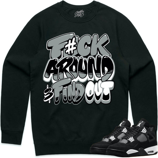 White Thunder 4s Sweater - Jordan 4 White Thunder Crewnecks - F#CK