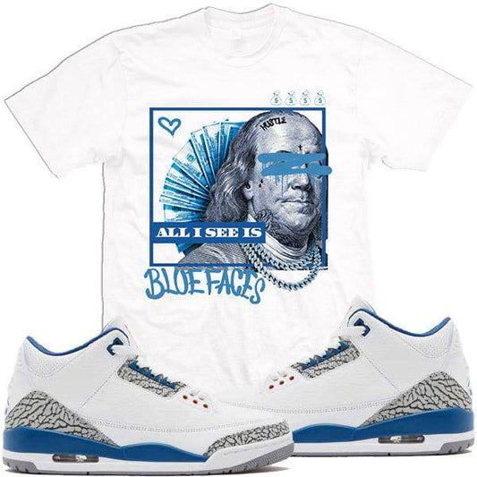 Wizard 3s Shirts to Match - Jordan Retro 3 Sneaker Tees - Blue Face