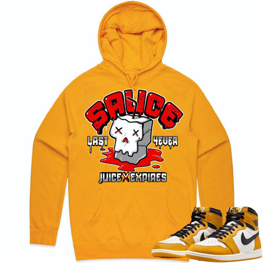 Yellow Ochre 1s Hoodie - Jordan 1 Hoodie - Red Sauce