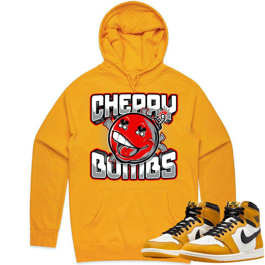 Yellow Ochre 1s Hoodie - Jordan 1 Ochre Hoodie - Cherry Bombs