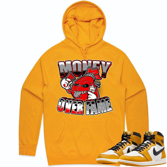 Yellow Ochre 1s Hoodie - Jordan 1 Ochre Hoodie - Money over Fame