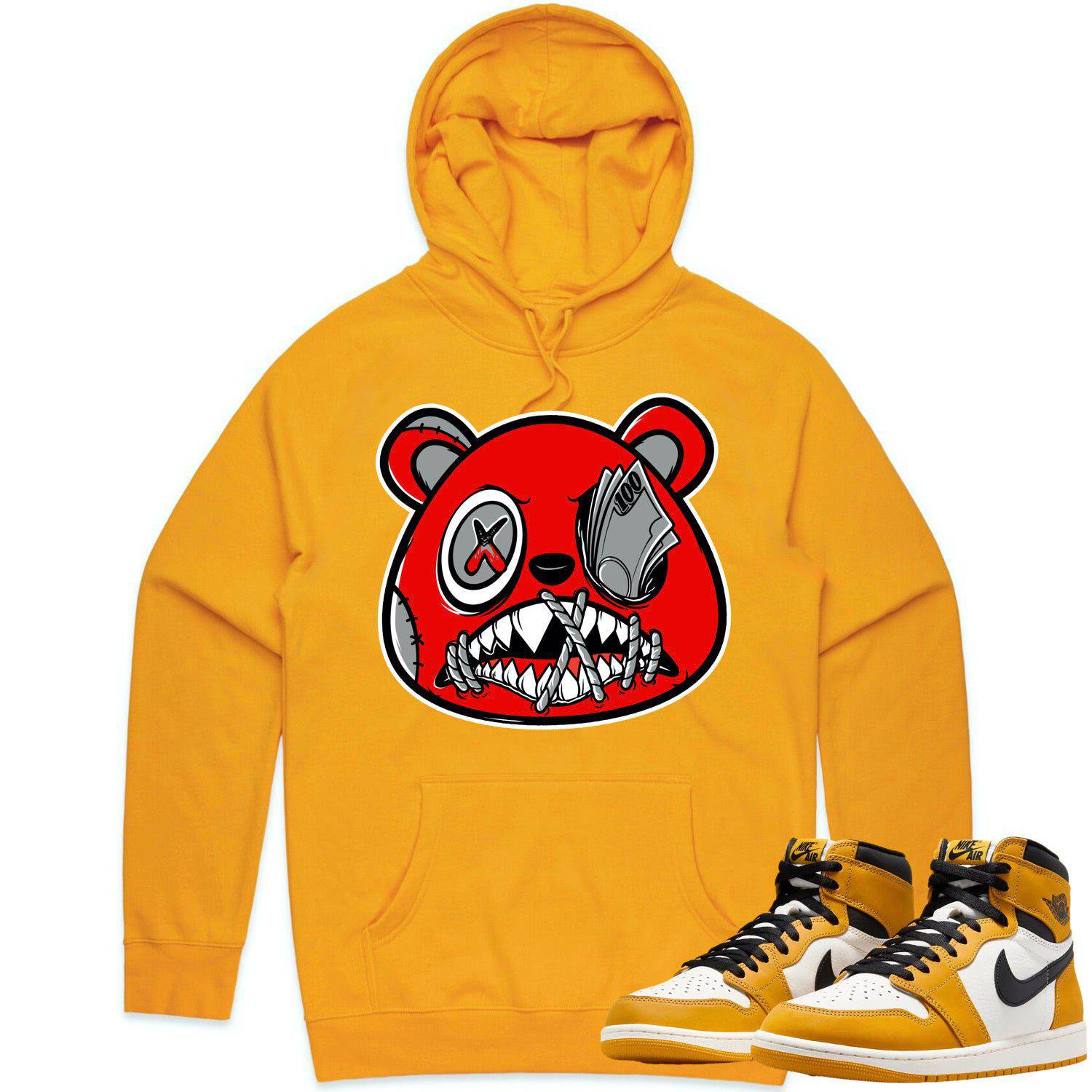 Yellow Ochre 1s Hoodie - Jordan 1 Yellow Ochre Hoodie - Money Talks