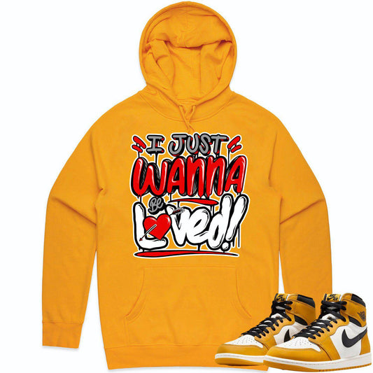 Yellow Ochre 1s Hoodie - Jordan 1 Yellow Ochre Hoodie - Red Loved