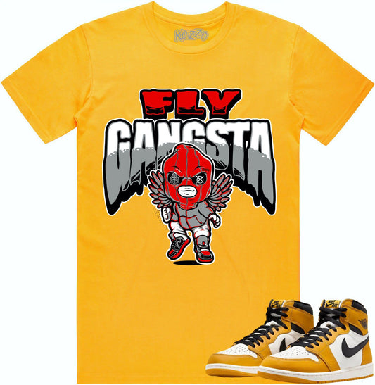 Yellow Ochre 1s Shirt - Jordan 1 Ochre Sneaker Tees - Fly Gangsta