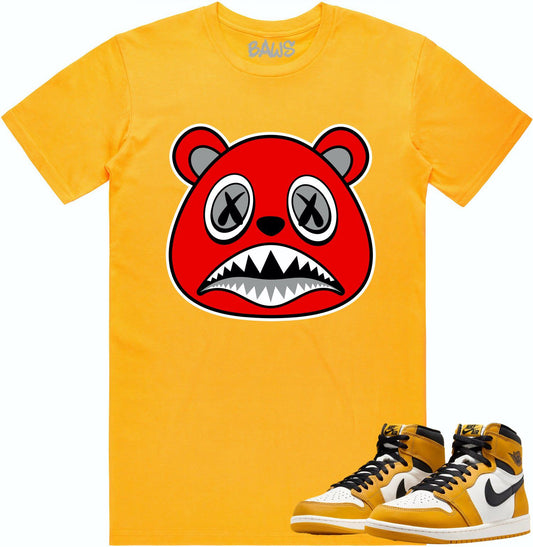Yellow Ochre 1s Shirt - Jordan Retro 1 Sneaker Tees - Angry Baws