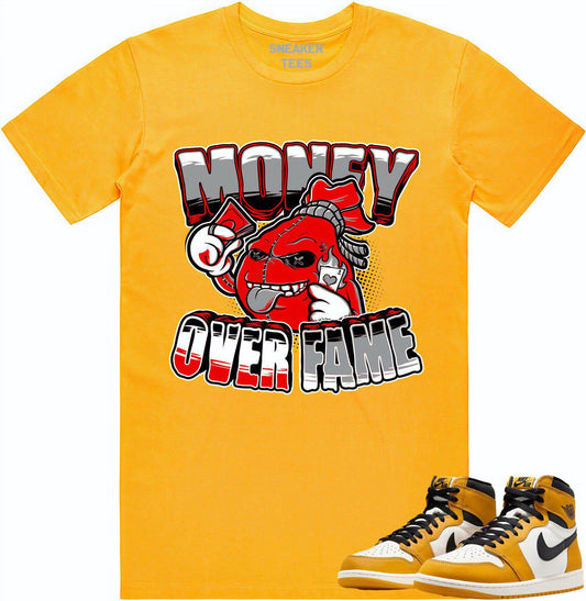 Yellow Ochre 1s Shirt - Jordan Retro 1 Sneaker Tees - Money Fame