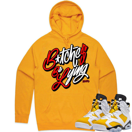 Yellow Ochre 6s Hoodie - Jordan 6 Hoodie - Red BBL