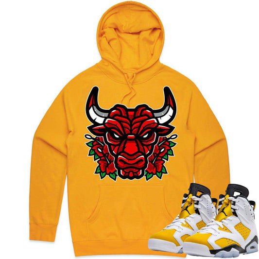 Yellow Ochre 6s Hoodie - Jordan 6 Yellow Ochre Hoodie - Bully Roses