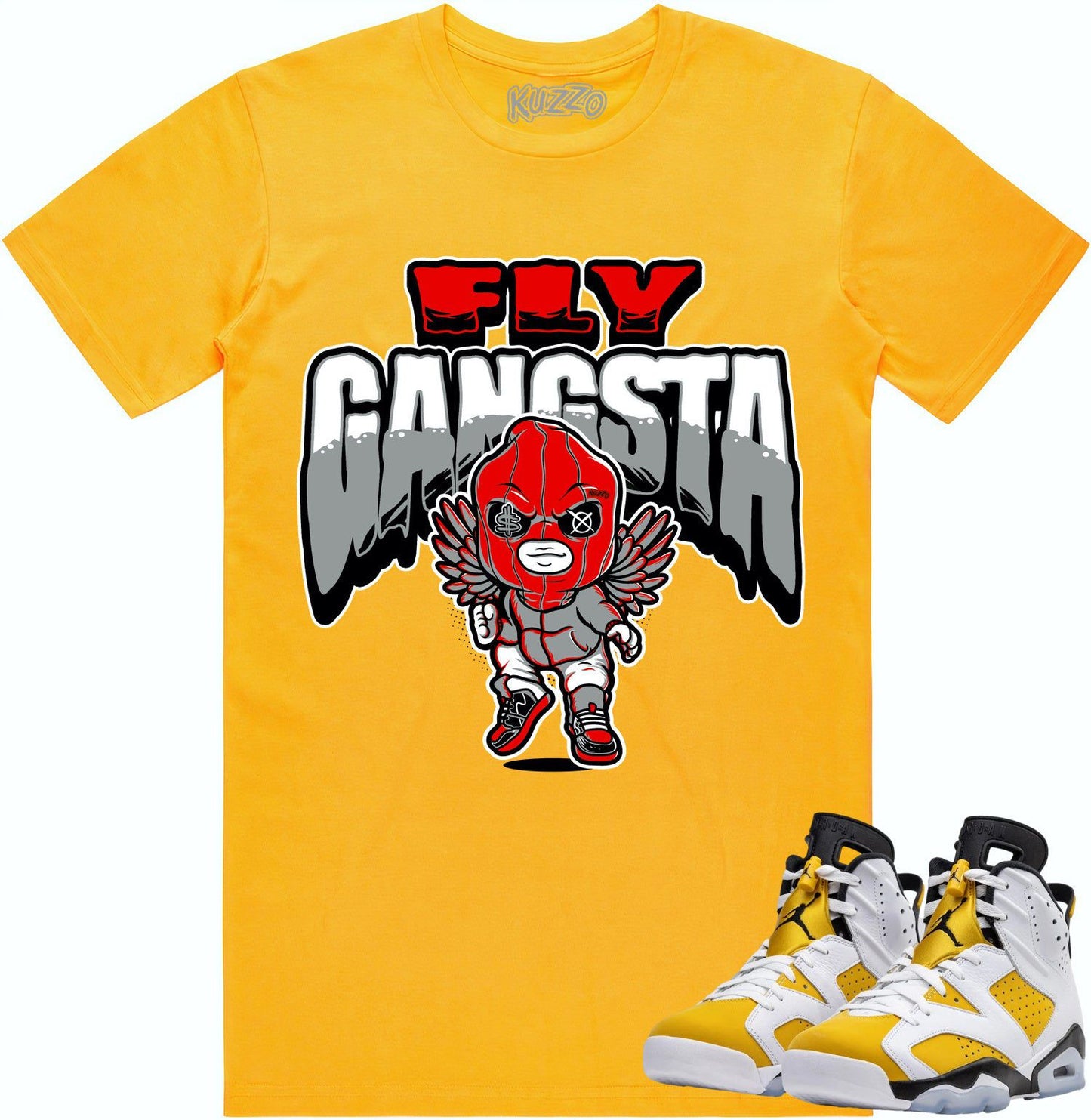 Yellow Ochre 6s Shirt - Jordan 6 Ochre Sneaker Tees - Fly Gangsta