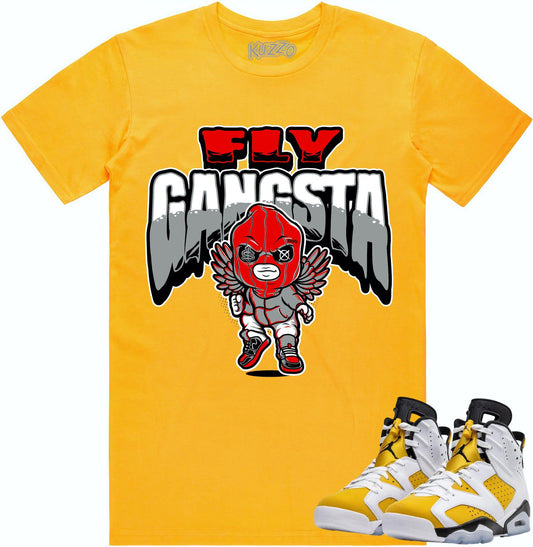 Yellow Ochre 6s Shirt - Jordan 6 Ochre Sneaker Tees - Fly Gangsta