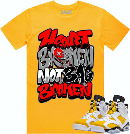 Yellow Ochre 6s Shirt - Jordan 6 Ochre Sneaker Tees - Heart Broken