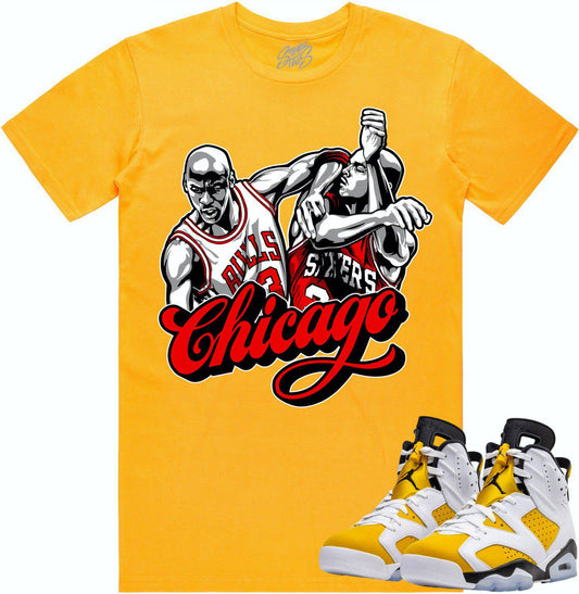 Yellow Ochre 6s Shirt - Jordan Retro 6 Ochre Sneaker Tees - Chicago