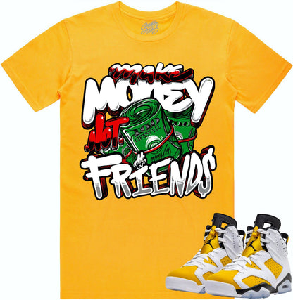 Yellow Ochre 6s Shirt - Jordan Retro 6 Ochre Sneaker Tees - Friends
