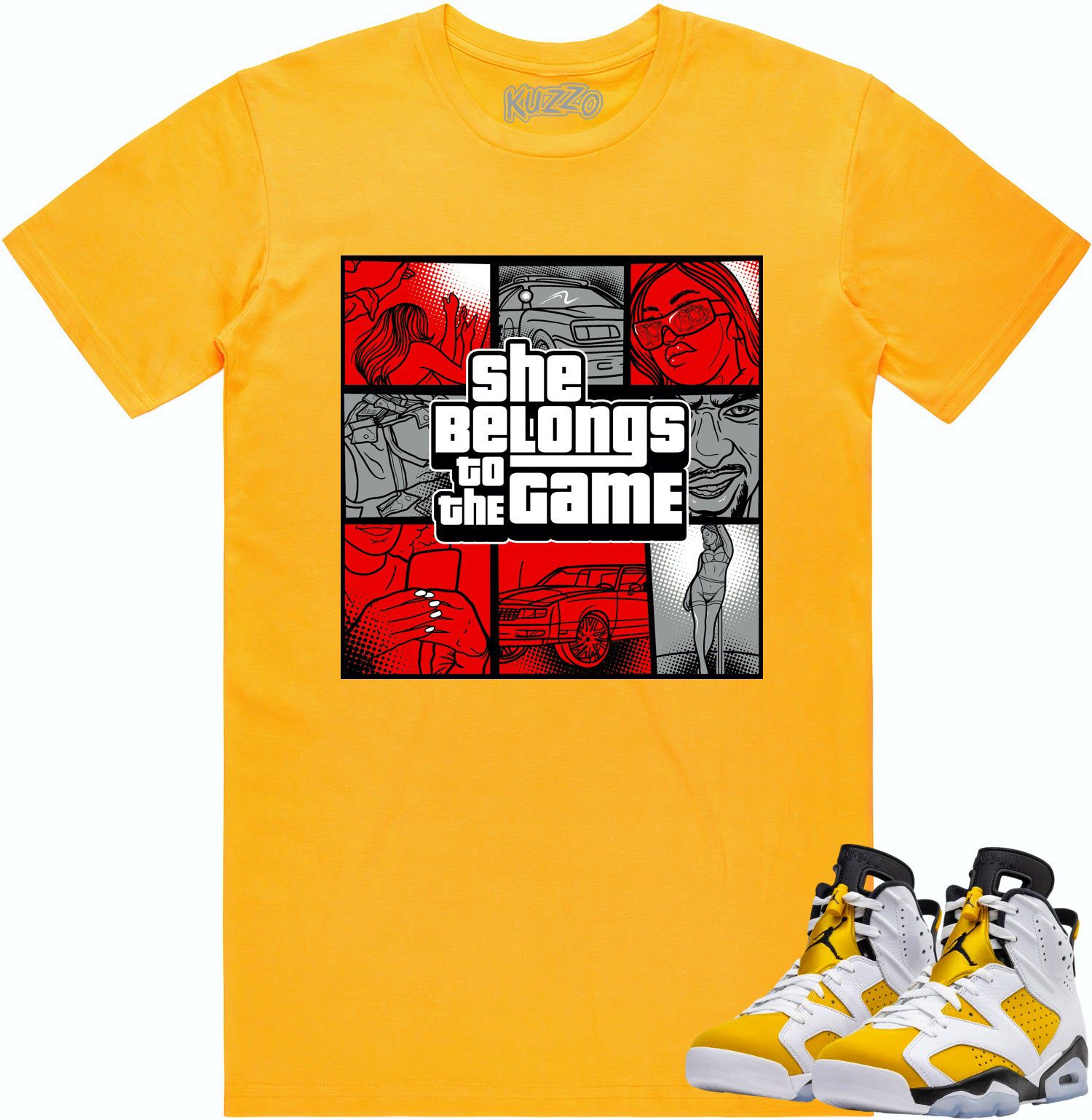 Yellow Ochre 6s Shirt - Jordan Retro 6 Ochre Sneaker Tees - Game
