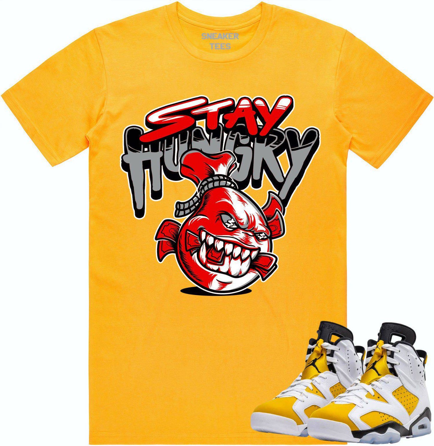 Yellow Ochre 6s Shirt - Jordan Retro 6 Ochre Sneaker Tees - Hungry