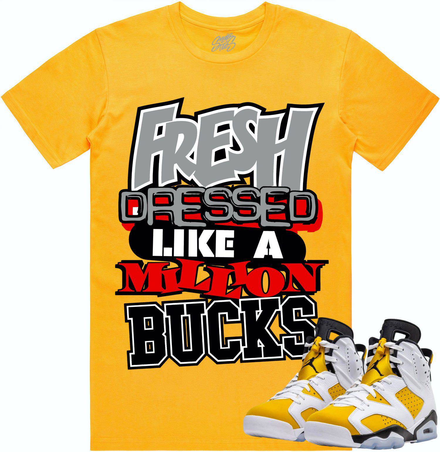 Yellow Ochre 6s Shirt - Jordan Retro 6 Ochre Sneaker Tees - Million