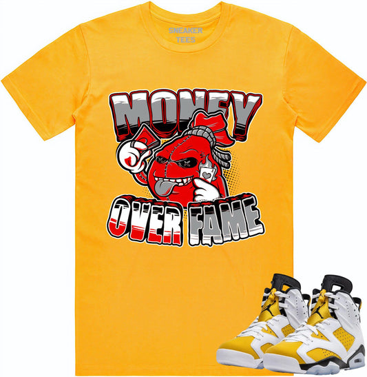 Yellow Ochre 6s Shirt - Jordan Retro 6 Ochre Sneaker Tees - Money Fame