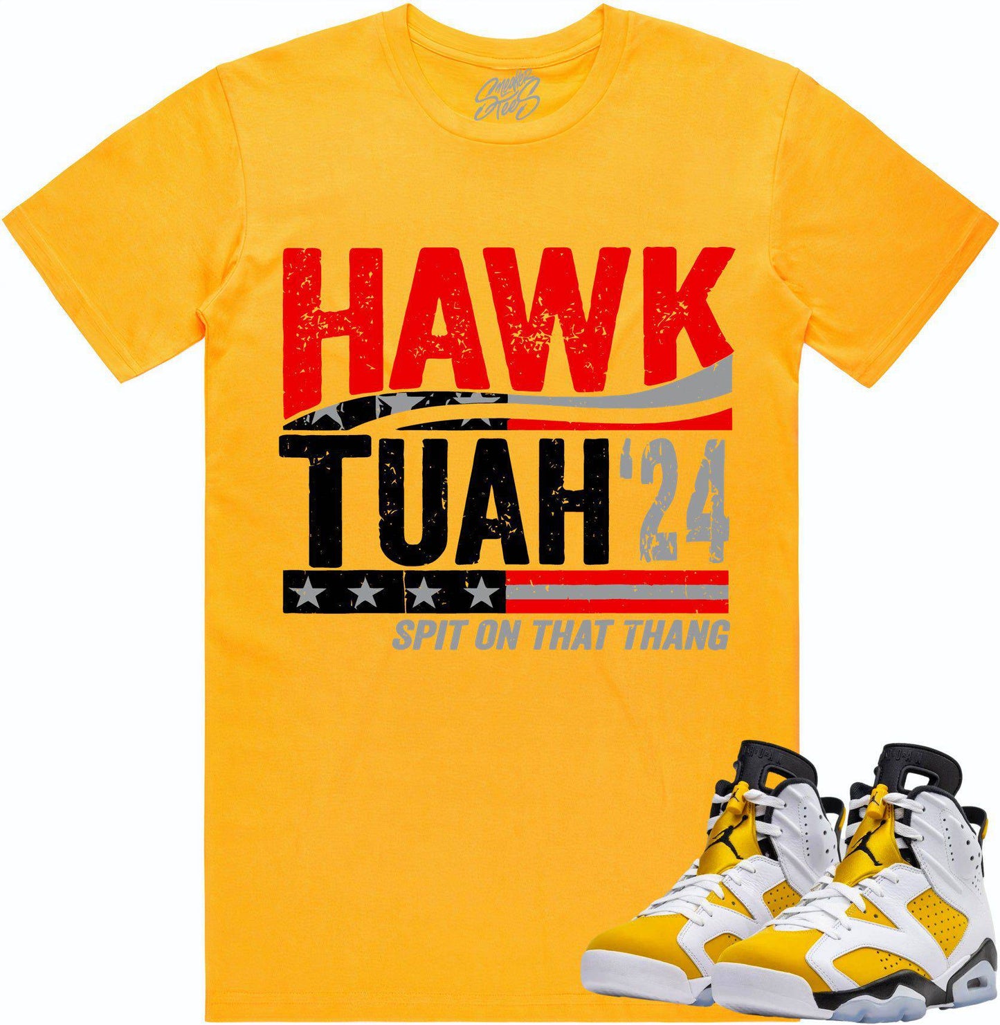 Yellow Ochre 6s Shirt - Jordan Retro 6 Ochre Sneaker Tees - Red Hawk