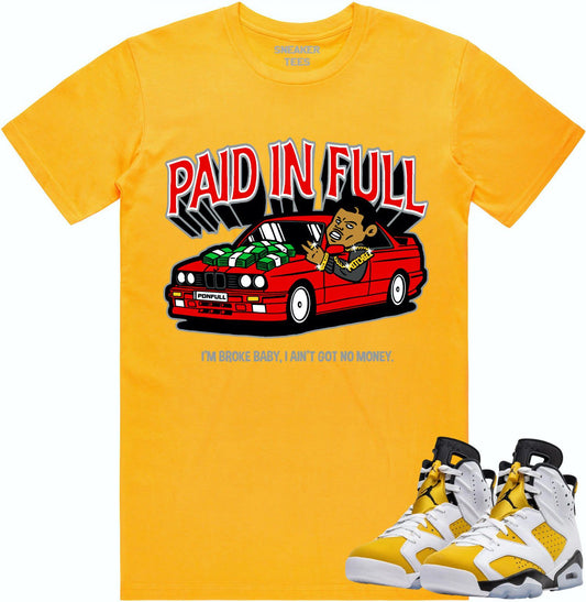 Yellow Ochre 6s Shirt - Jordan Retro 6 Ochre Sneaker Tees - Red Paid