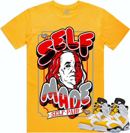 Yellow Ochre 6s Shirt - Jordan Retro 6 Ochre Sneaker Tees - Self Made