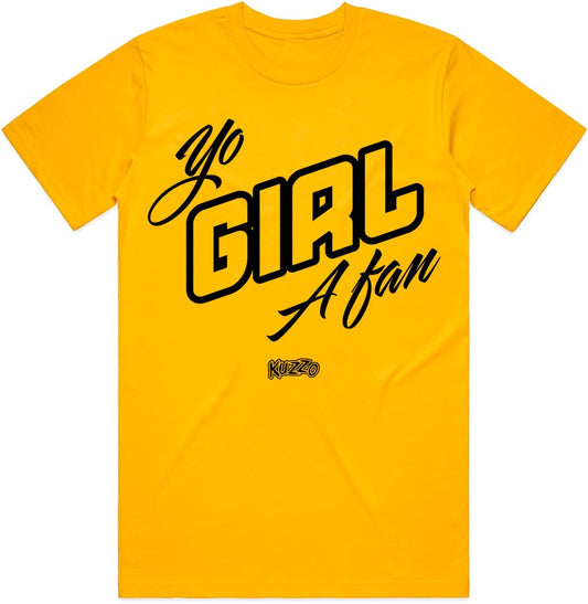 Yo Girl A Fan : Sneaker Shirt to Match : Gold